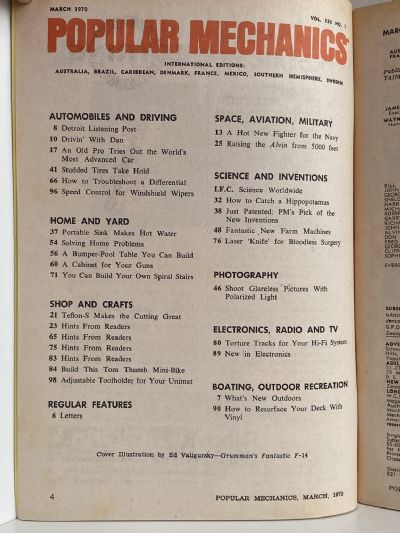 VINTAGE MAGAZINE: Popular Mechanics - Vol. 133, No. 1 - March 1970