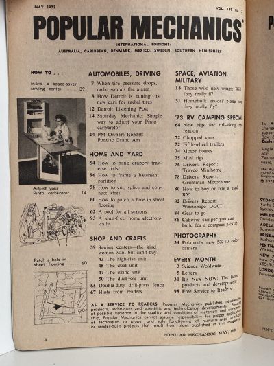 VINTAGE MAGAZINE: Popular Mechanics - Vol. 139, No. 3 - May 1973