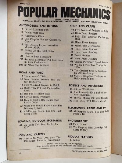 VINTAGE MAGAZINE: Popular Mechanics - Vol. 131, No. 2 - April 1969