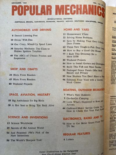 VINTAGE MAGAZINE: Popular Mechanics - Vol. 132, No. 3 - November 1969