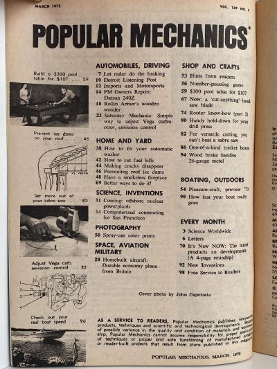 VINTAGE MAGAZINE: Popular Mechanics - Vol. 139, No. 1 - March 1973