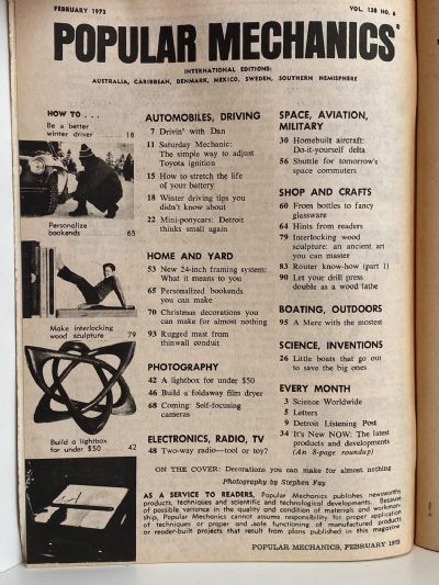 VINTAGE MAGAZINE: Popular Mechanics - Vol. 138, No. 6 - February 1973