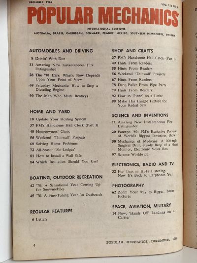 VINTAGE MAGAZINE: Popular Mechanics - Vol. 132, No. 4 - December 1969
