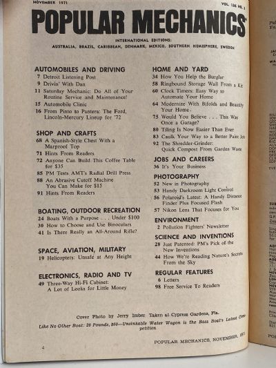 VINTAGE MAGAZINE: Popular Mechanics - Vol. 136, No. 3 - November 1971