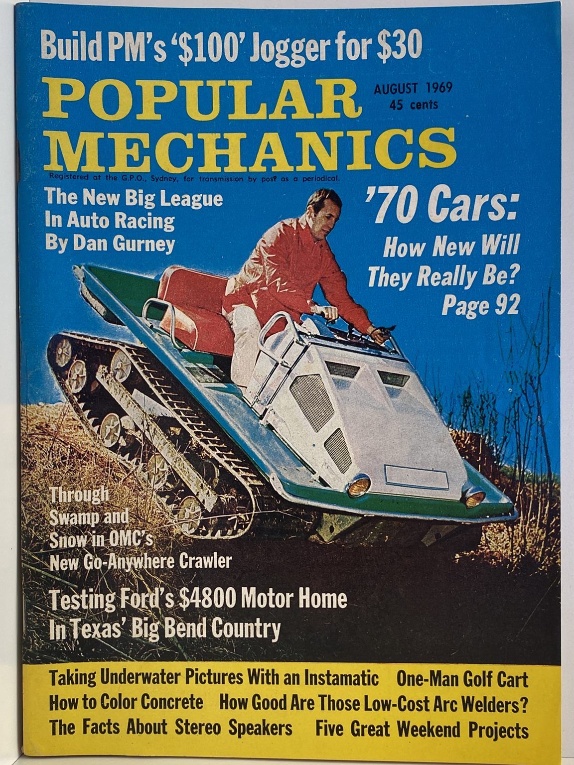 VINTAGE MAGAZINE: Popular Mechanics - Vol. 131, No. 6 - August 1969