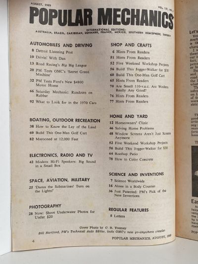 VINTAGE MAGAZINE: Popular Mechanics - Vol. 131, No. 6 - August 1969