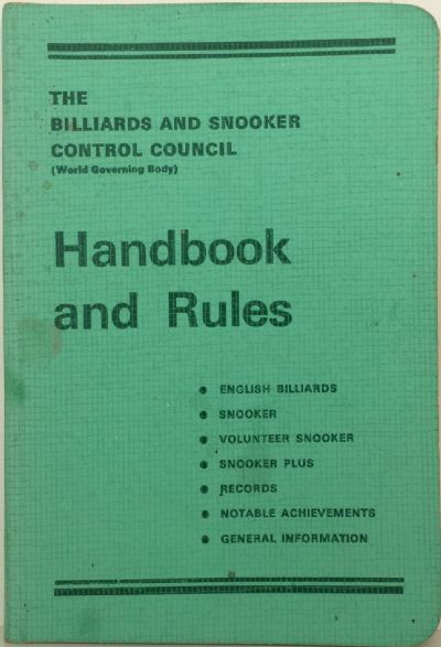 THE BILLIARDS ASSOCIATION: Handbook & Rules 