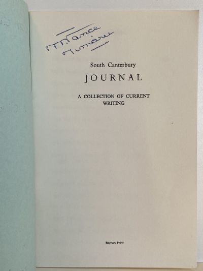 SOUTH CANTERBURY JOURNAL - A Collection of Current Writing