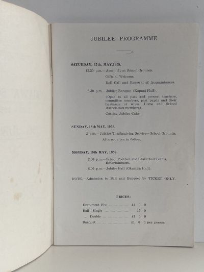 OKAIAWA SCHOOL CENTENNIAL 1883-1958 75th Jubilee - Souvenir Booklet