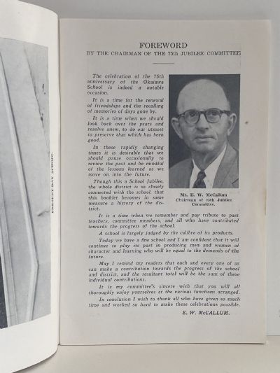 OKAIAWA SCHOOL CENTENNIAL 1883-1958 75th Jubilee - Souvenir Booklet