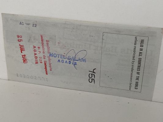 OLD BANKING MEMORABILIA: Travellers Cheque issued by Lloyds Bank, London 1980