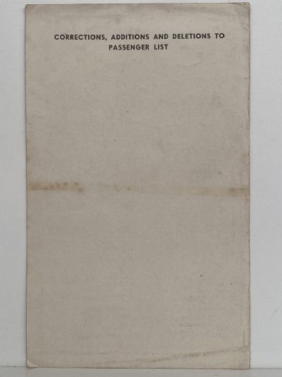 MARITIME MEMORABILIA: Shaw Savill Line - Passengers List R.M.S. Akaroa 1948