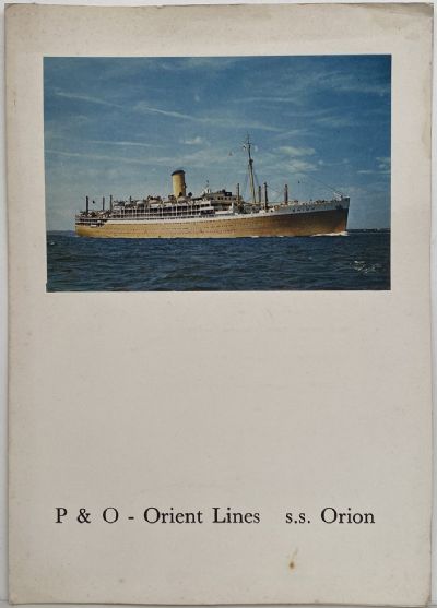 MARITIME MEMORABILIA: P&O Orient Lines - S.S. Orion - Dinner Menu 13th May 1962 
