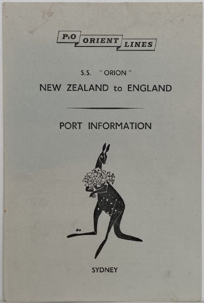 MARITIME MEMORABILIA: P&O Orient Lines - Port Information for Sydney 1962 