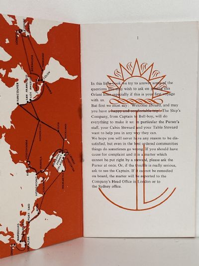 MARITIME MEMORABILIA: P&O Orient Lines - Passenger Information Book 1960s