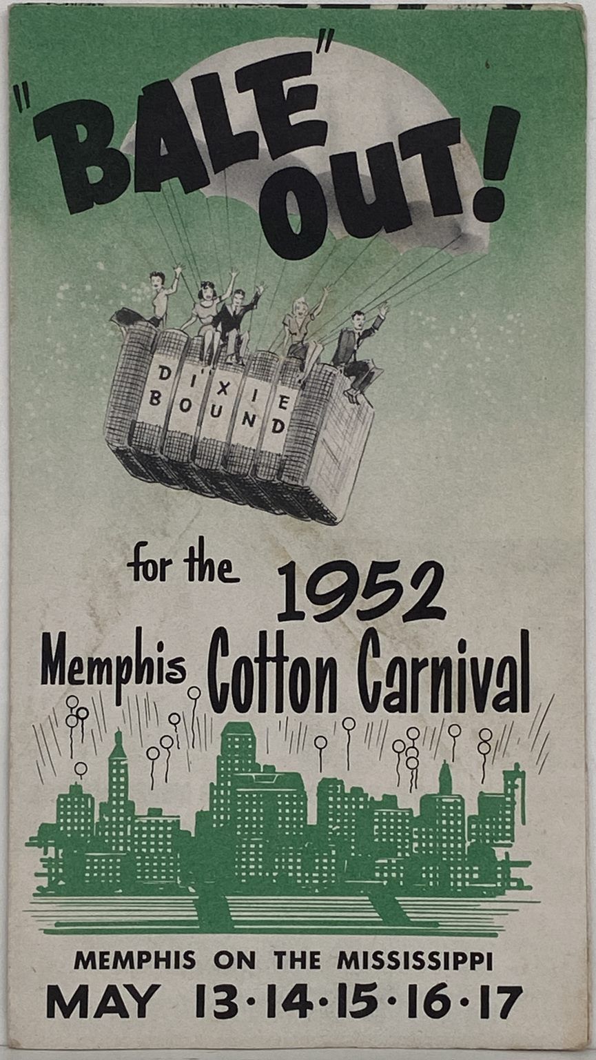 TRAVEL MEMORABILIA: Information Flyer for the Memphis Cotton Carnival 1952