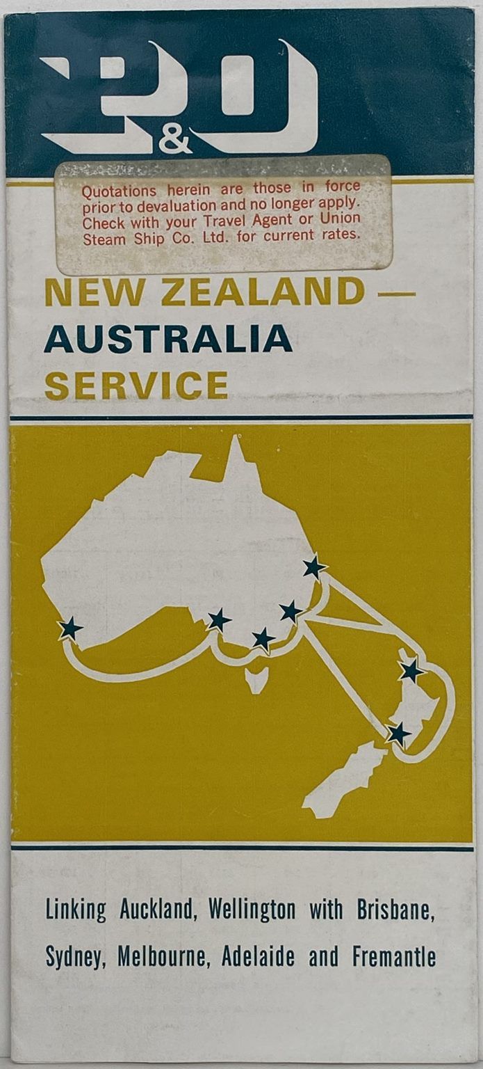 MARITIME MEMORABILIA: P&O Line - Trans Tasman Information Flyer 1967