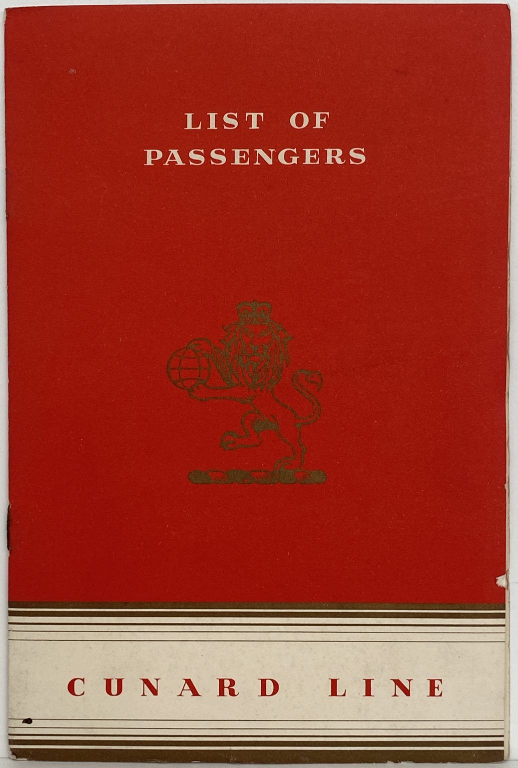 MARITIME MEMORABILIA: Cunard Line - List of Passengers R.M.S Media June 1951
