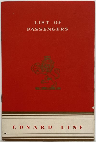 MARITIME MEMORABILIA: Cunard Line - List of Passengers R.M.S Media June 1951 