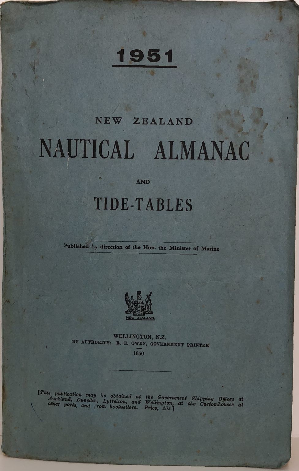 NEW ZEALAND NAUTICAL ALMANAC and TIDE TABLES 1951