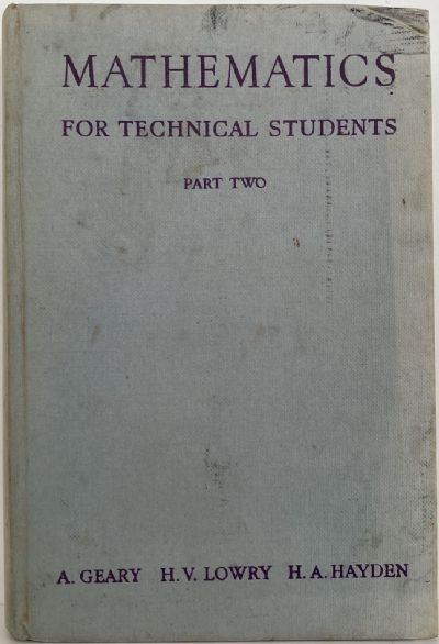 MATHEMATICS for Technical Students - Part 2 
