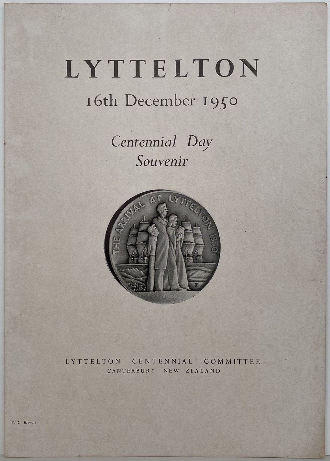 LYTTELTON: Centennial Day Souvenir 1950