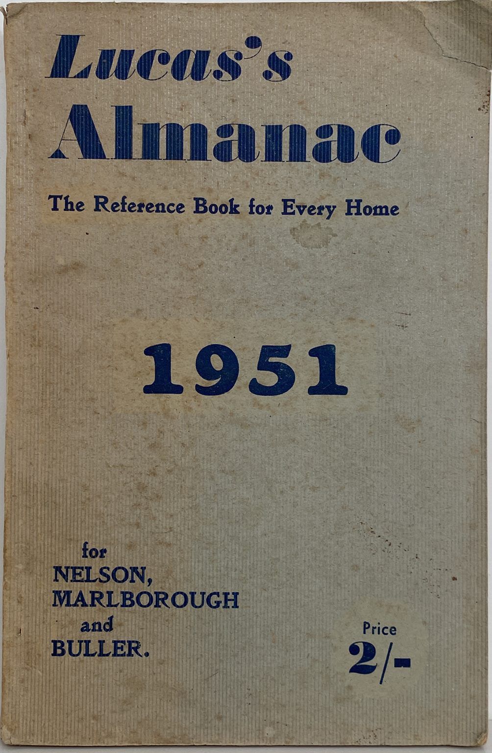 LUCAS'S ALMANAC - Reference Book for Every Home (for Nelson & Buller) 1951