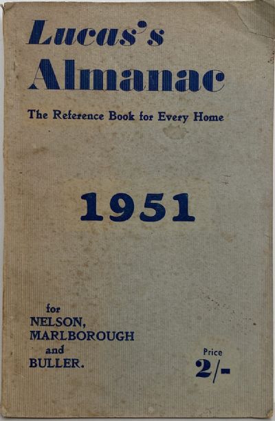 LUCAS'S ALMANAC - Reference Book for Every Home (for Nelson & Buller) 1951 