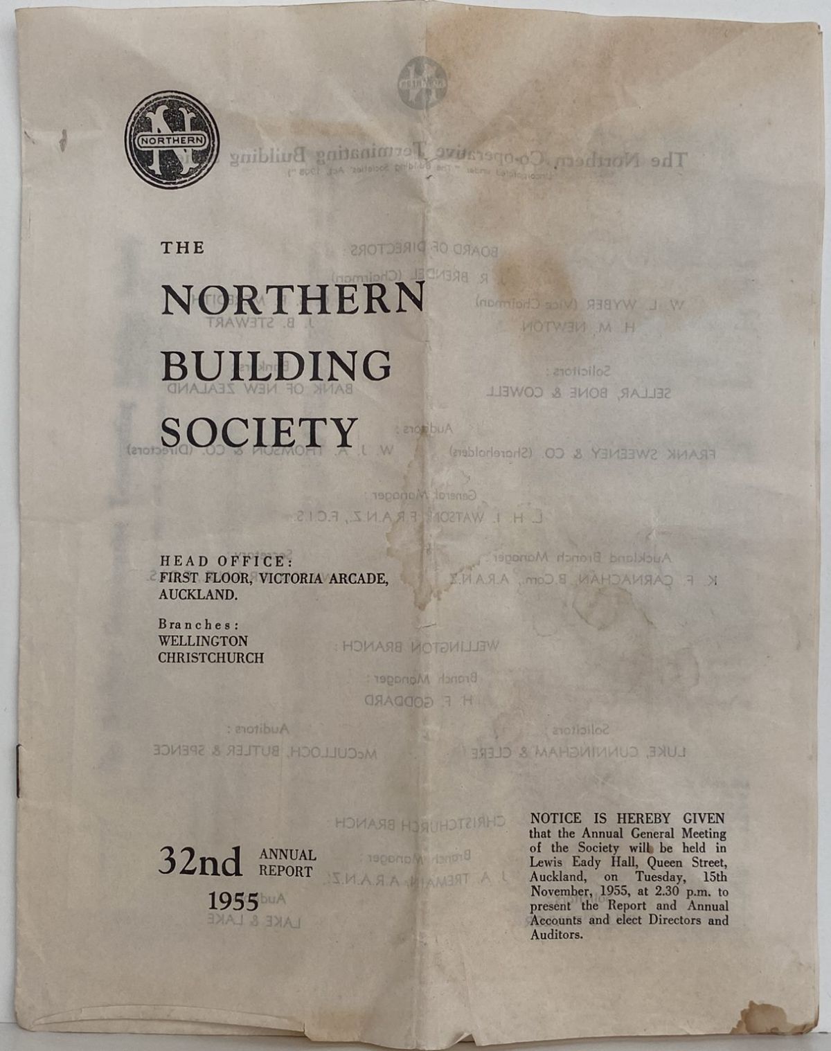 ANNUAL REPORT: The Northern Building Society 1955