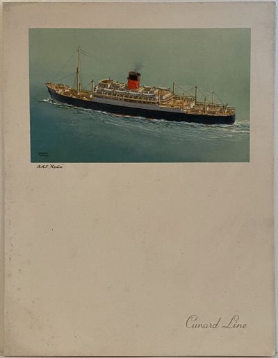 MARITIME MEMORABILIA: Cunard Line - RMS Media - Farewell Menu 29 June 1951 