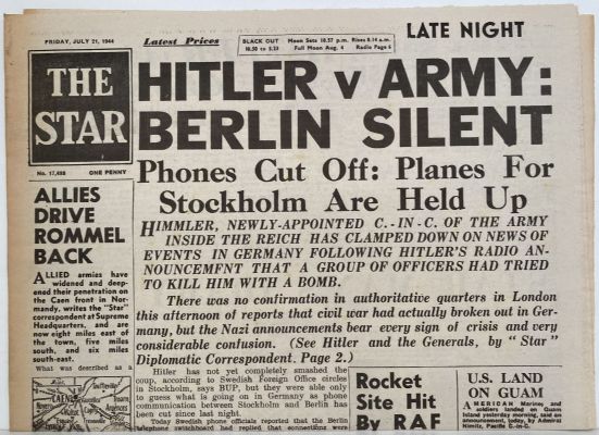 OLD WARTIME NEWSPAPER: The Star, Friday 21st July 1944