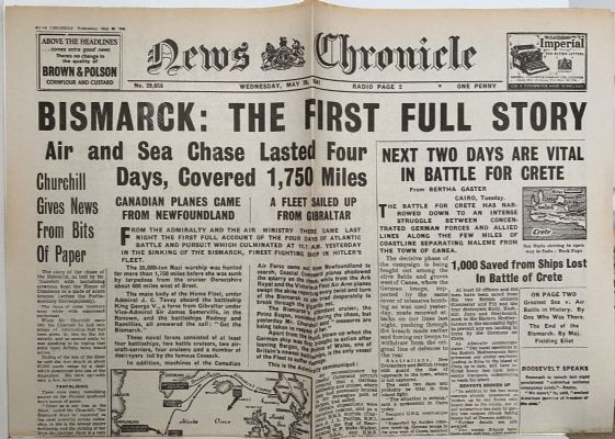 OLD WARTIME NEWSPAPER: News Chronicle, Wednesday 28th May 1941