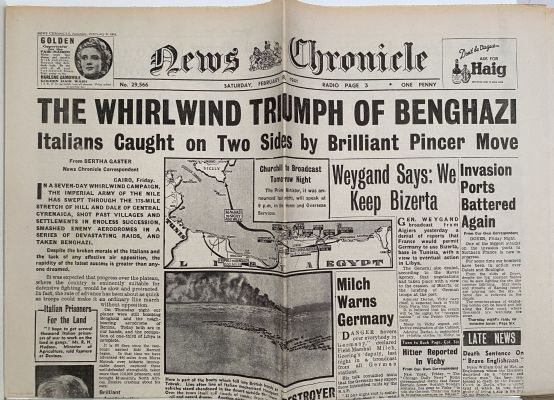 OLD WARTIME NEWSPAPER: News Chronicle, Saturday 8th February 1941