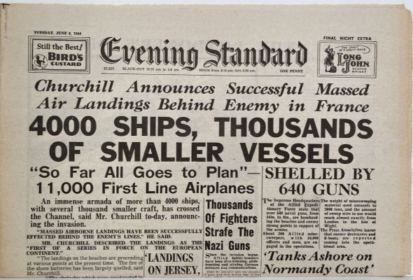 OLD WARTIME NEWSPAPER: Evening Standard, Tuesday 6th June 1944