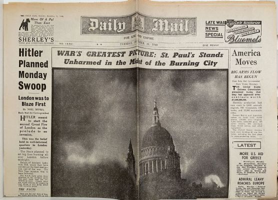 OLD WARTIME NEWSPAPER: Daily Mail, Tuesday 31st December 1940