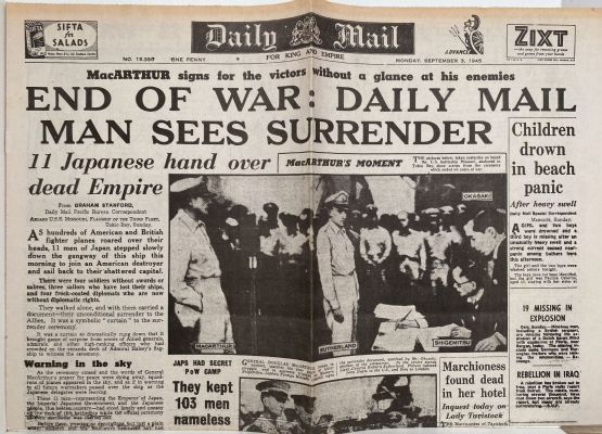 OLD WARTIME NEWSPAPER: Daily Mail, Monday 3rd September 1945