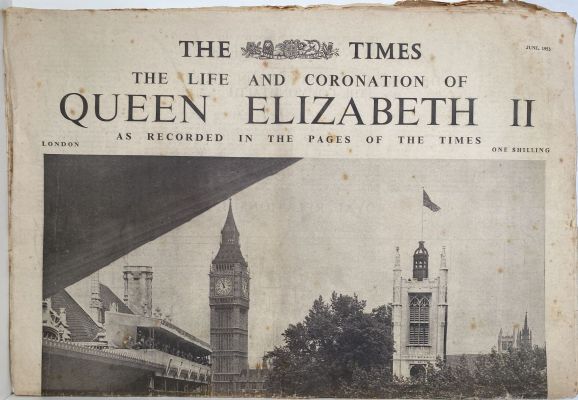OLD NEWSPAPER: The Times - Queen Elizabeth II, Coronation Souvenir, June 1953