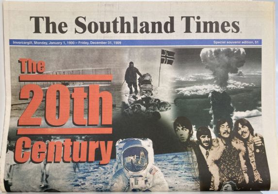 OLD NEWSPAPER: The Southland Times, Invercargill - A Century of News 1900 - 1999