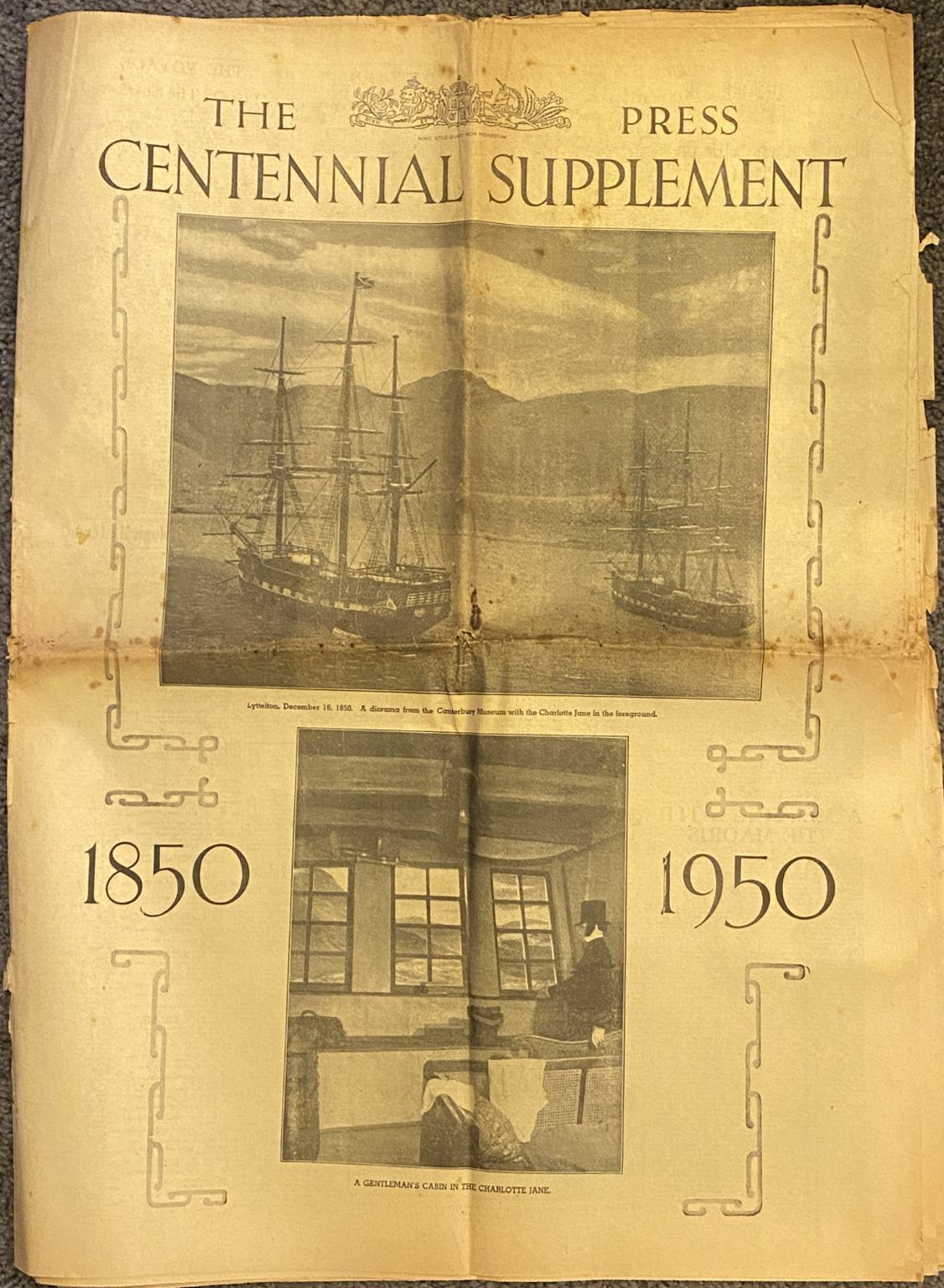 OLD NEWSPAPER: The Christchurch Press Centennial Supplement 1850 - 1950