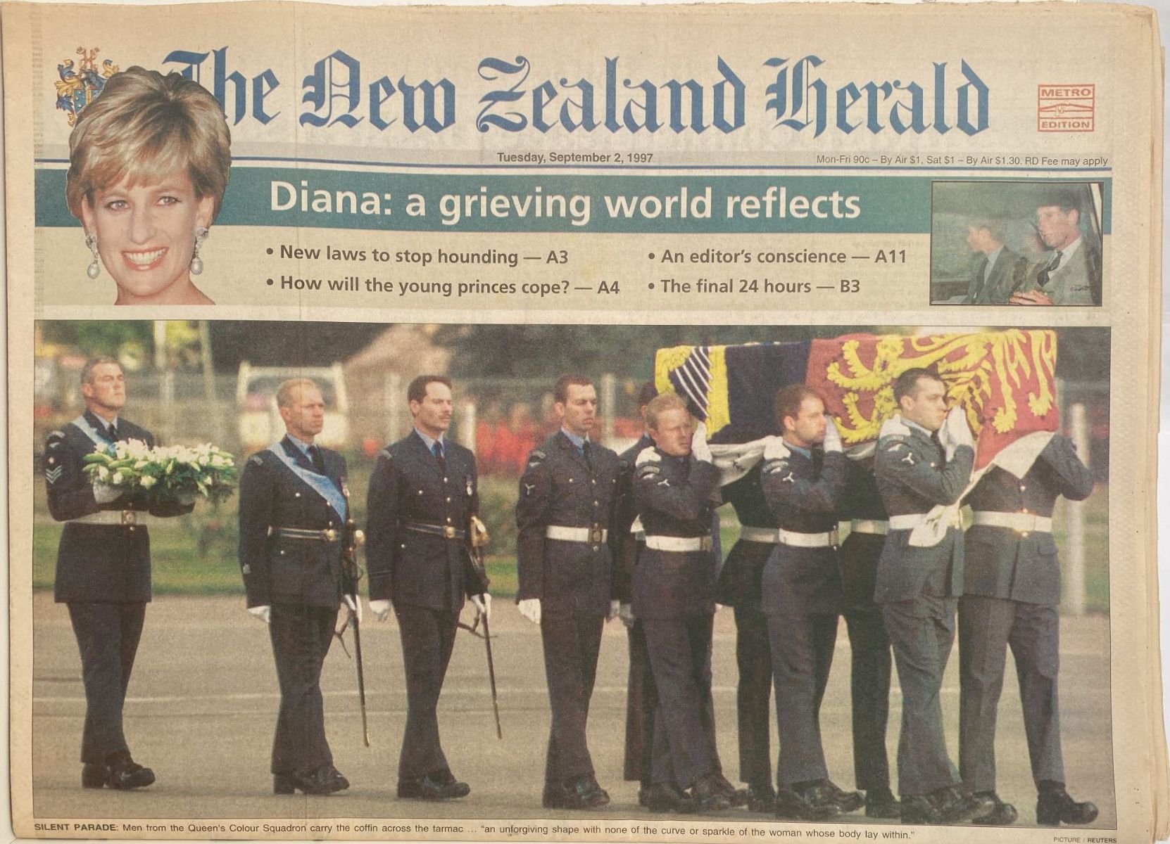 OLD NEWSPAPER: The New Zealand Herald, 2 Sept 1997 - Death of Princess Diana