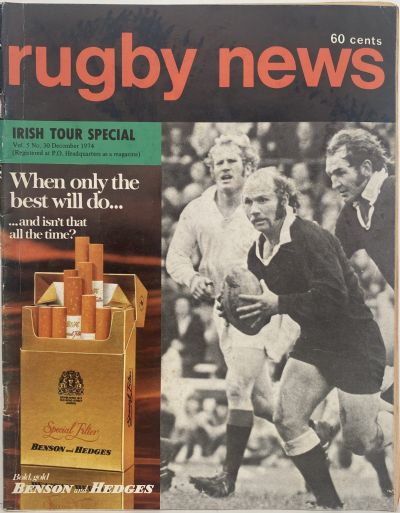OLD MAGAZINE: Rugby News - Vol. 5, No. 30, December 1974 - Irish Tour Special 