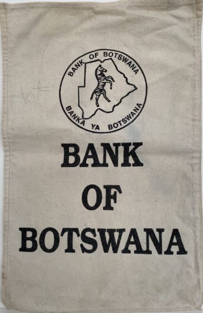 OLD BANKING MEMORABILIA: Cloth cash bag - Bank of Botswana 