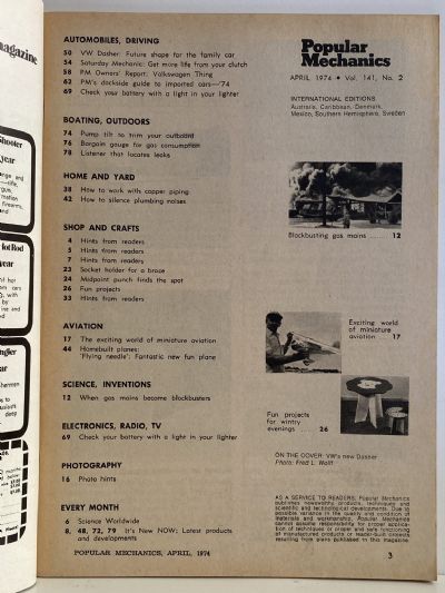 VINTAGE MAGAZINE: Popular Mechanics - Vol. 141, No. 2 - April 1974