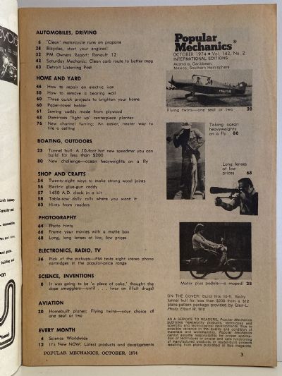 VINTAGE MAGAZINE: Popular Mechanics - Vol. 142, No. 2 - October 1974