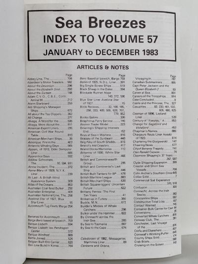 SEA BREEZES: The Magazine of Ships and the Sea, Vol. 57 - Jan 1983 to Dec 1983