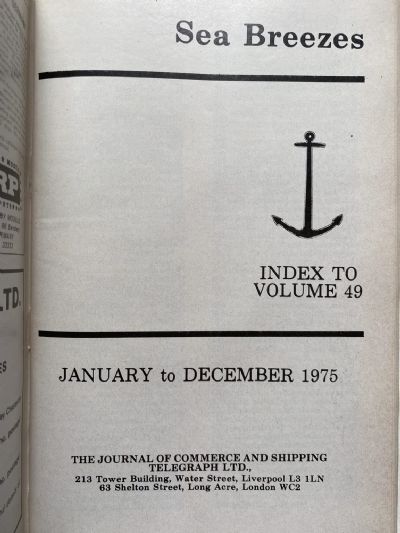 SEA BREEZES: The Magazine of Ships and the Sea, Vol. 49 - Jan 1975 to Dec 1975