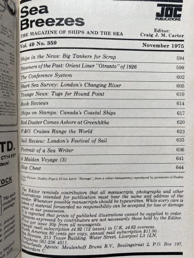 SEA BREEZES: The Magazine of Ships and the Sea, Vol. 49 - Jan 1975 to Dec 1975
