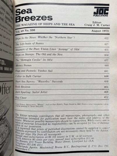 SEA BREEZES: The Magazine of Ships and the Sea, Vol. 49 - Jan 1975 to Dec 1975