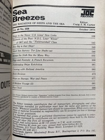 SEA BREEZES: The Magazine of Ships and the Sea, Vol. 49 - Jan 1975 to Dec 1975