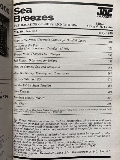 SEA BREEZES: The Magazine of Ships and the Sea, Vol. 49 - Jan 1975 to Dec 1975